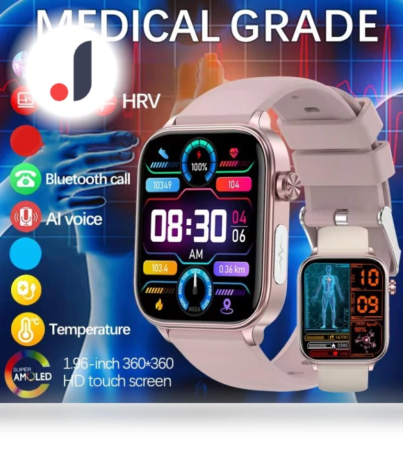 Smartwatch with ECG & PPG Non-Invasive Uric Acid Monitoring — Smartwatches, Zodvboz