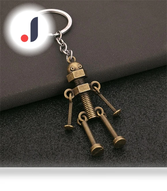 Vintage Mechanical Screw Robot Keychain — Keychains, Love Home Garden