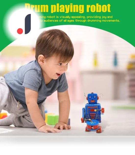 Vintage Wind-Up Robot Drummer Toy — , Fungogo