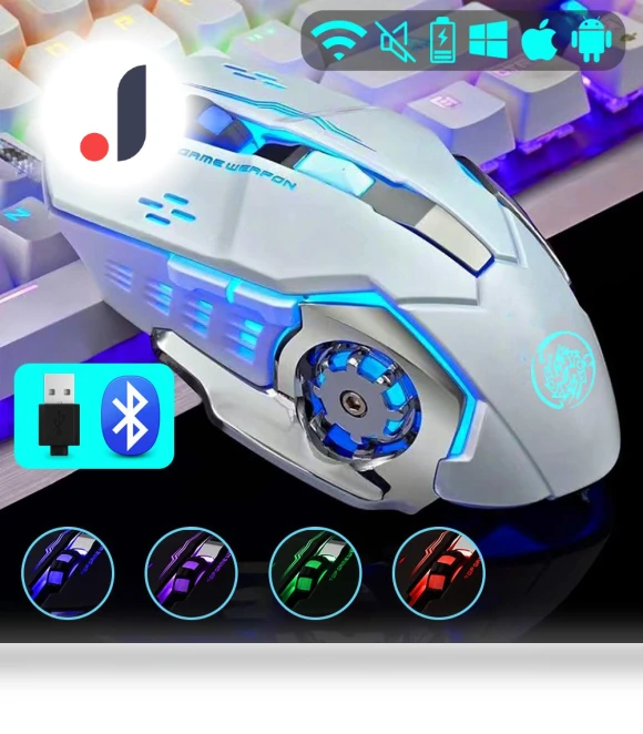 Wireless Rechargeable RGB Gaming Mouse — Mouse Pads, YJMP