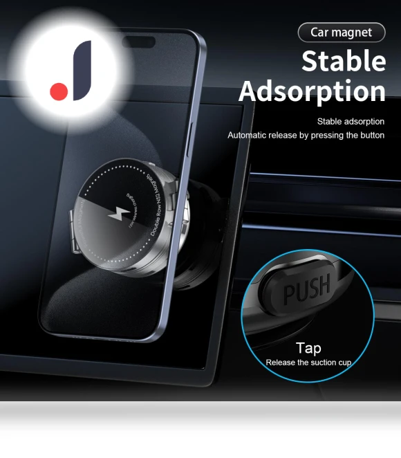 15W Wireless Charger Magnetic Phone Holder — Dashboard Installation Kits, Dream Garage