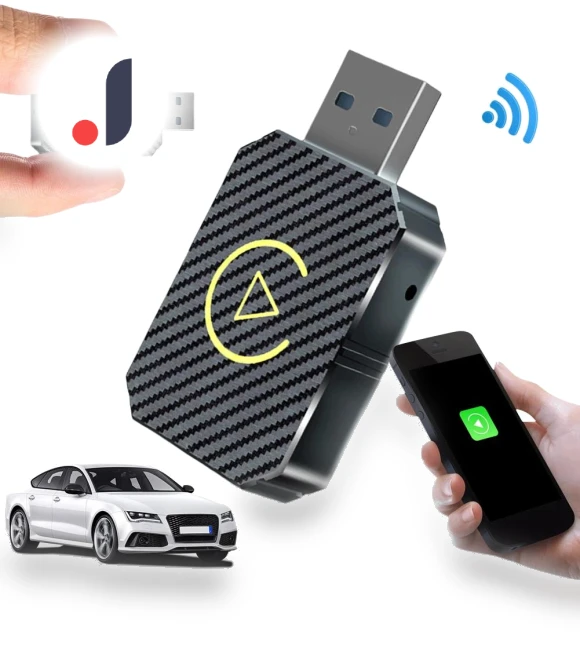 AI Box BT WiFi Wireless Carplay Android Auto Adapter — Stereo Receivers, Auto Launcher