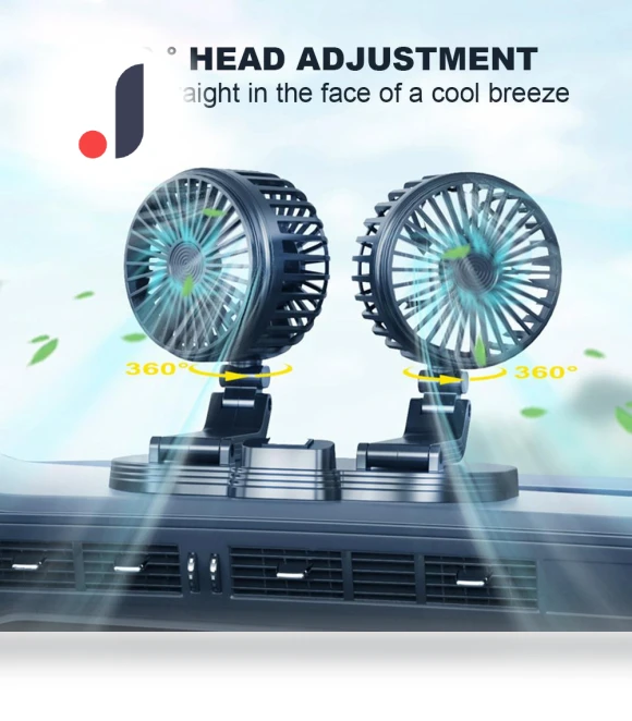 Automatic 360° Dual Head Cooling Fan — Cooling Pads & Fans, Simplistic Living Home
