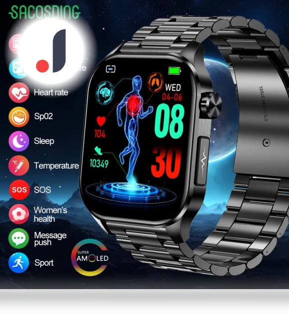 ECG Smartwatch with SOS Bluetooth Call — Smartwatches, SACOSDING