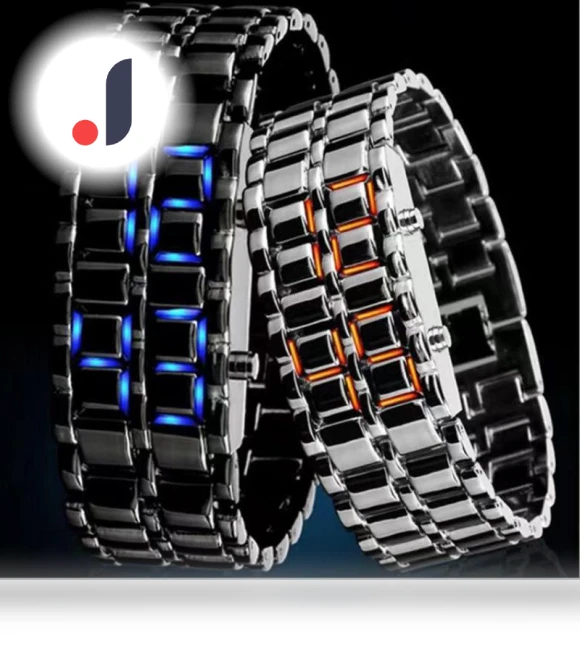 LED Watch with Steel Band — Timepieces, Lava