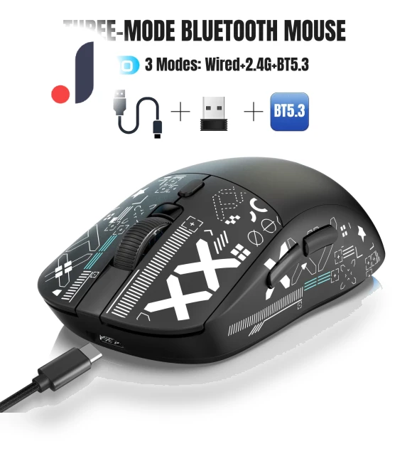 Silent Three-Mode Wireless/Wired Mouse — Mouse Pads, Computer boost