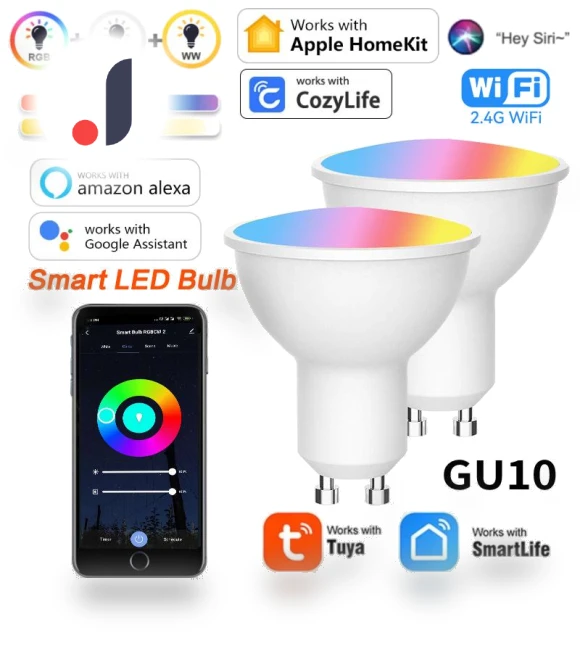 Smart Bulb GU10 Dimmable Lamp RGBCW LED Light — LED, Super Dream Home