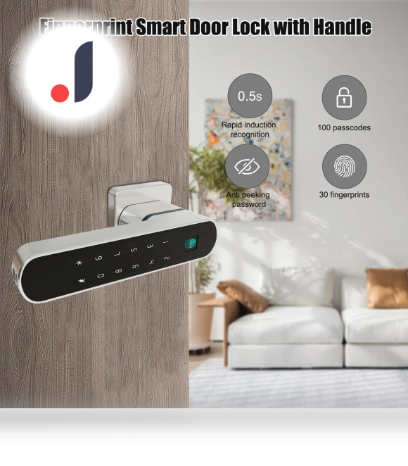 Smart Door Lock with Fingerprint and Handle — Locks, TOMTOP JMS