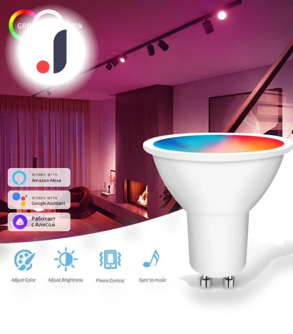 Smart LED Bulbs WiFi GU10 RGB CW WW — LED, Lntelligent Living Hall