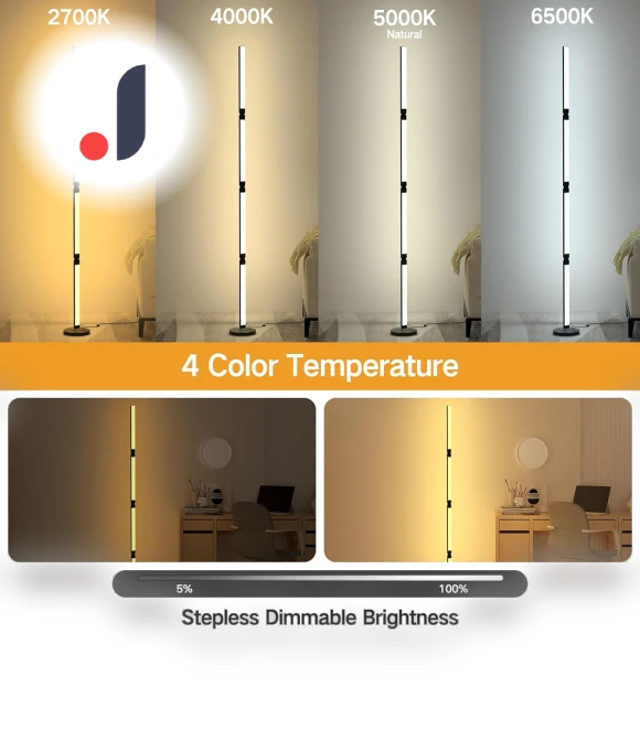 Smart LED Corner Floor Lamp — Standing Lights, Build My Home