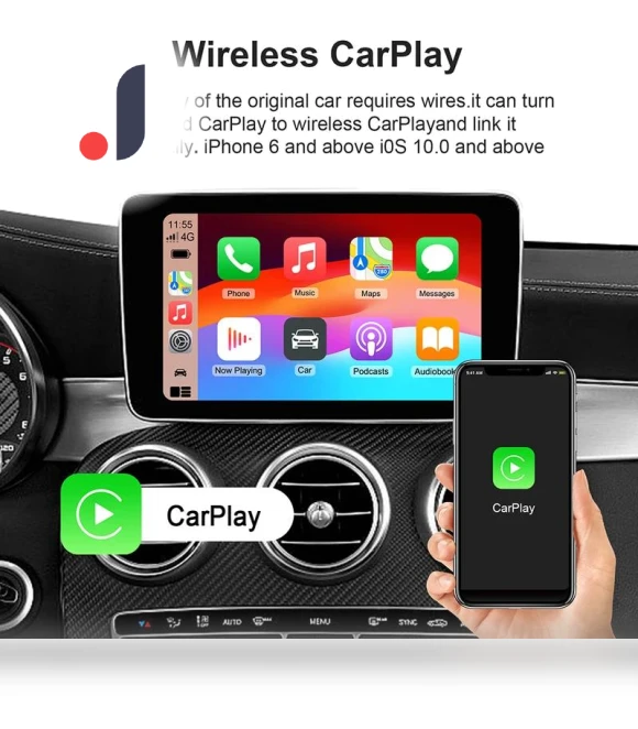 Wireless CarPlay Android Auto Adapter — Stereo Receivers, JOHO