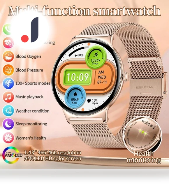 Women's Smart Watch with Amoled Display — Wearable Accessories, SACOSDING