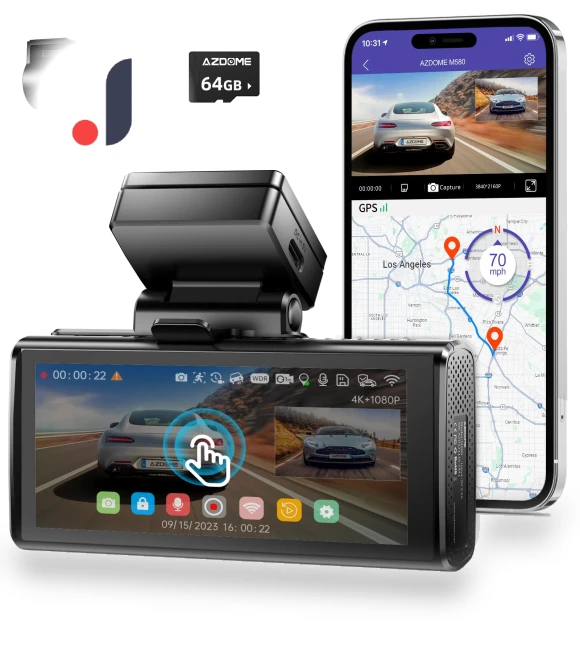 5K Dual Dash Cam — Dashboard Cameras, AZDOME