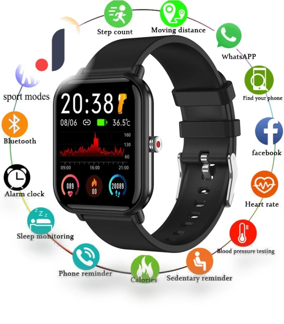 Digital Smart Watch with Body Temperature Monitor — Smartwatches, Tiktop2