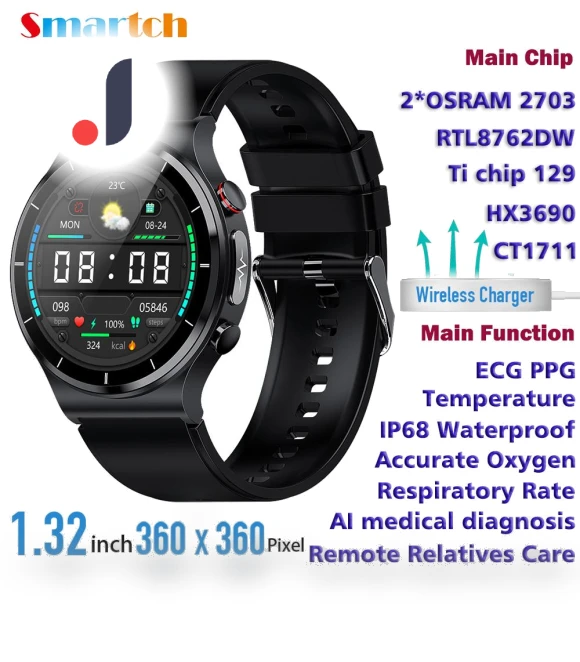 Smart Watch with Wireless Charging — Smartwatches, Tiktop2