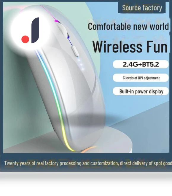 Ultra-thin Silent Dual-mode Optical Bluetooth Mouse with Power Display — Mouse Pads, Computer boost