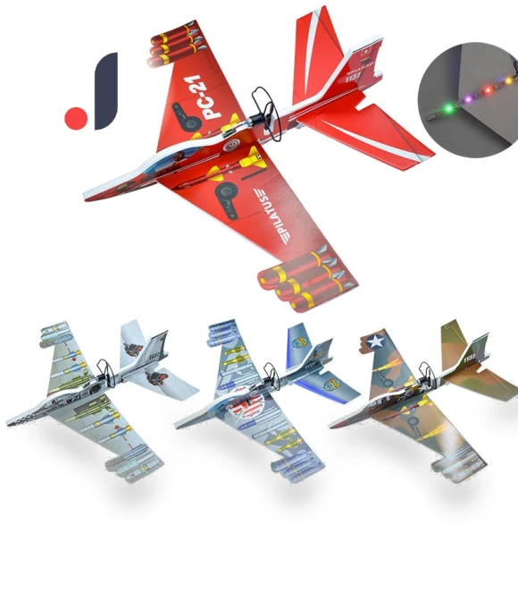 USB Rechargeable Glow-in-the-Dark EPP Electric Hand-Launched Glider Fighter — Flying Toys, All About Drones