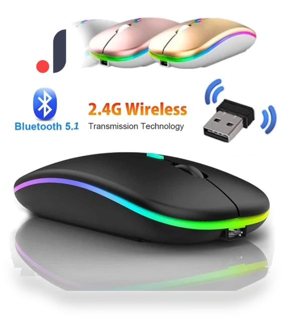 Wireless RGB LED Silent Gaming Mouse — Mouse Pads, Men Women Necklaces Supermarket