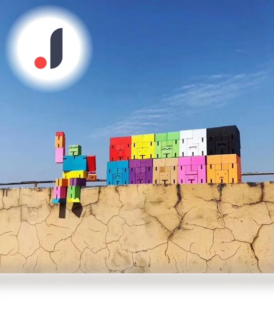 Wooden Cube Robot — Construction Kits, Bumblebee Digital