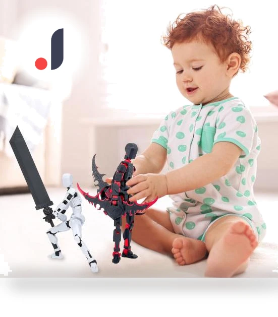 3D Printed Robot Figure with Accessories — Dolls & Figures, DODO Beauty