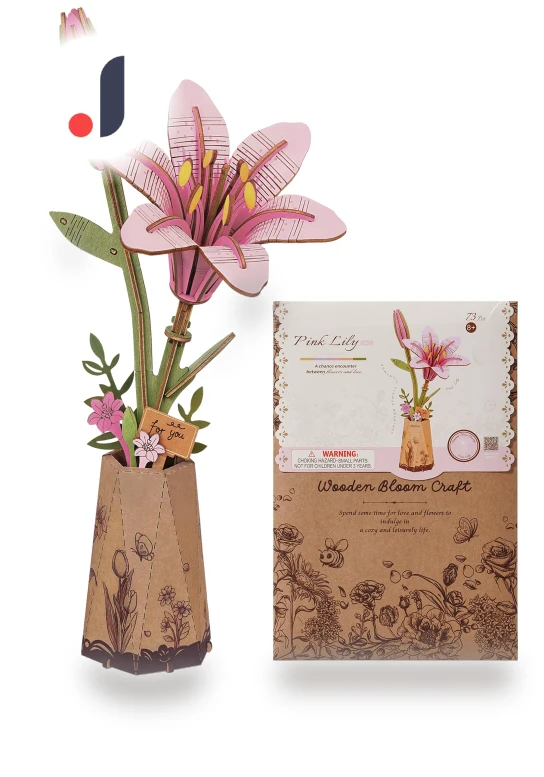 3D Puzzle Bouquet Flower Model Kit — Wood, Robotime
