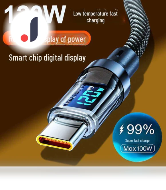 Dual Port Type-C Fast Charging Cable with Smart Display — Cables, ElectroCN