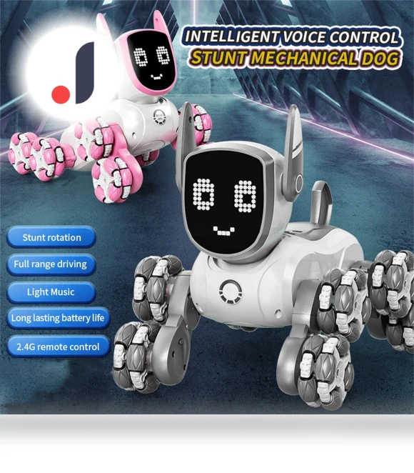 Intelligent Eight-Wheel Stunt Robot Dog — Interactive Animal Companions, Perseverance