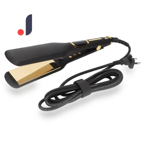 Large Black Smart Thermostat Ergonomic Flat Iron Hair Straightener — Straighteners, Beautyyy