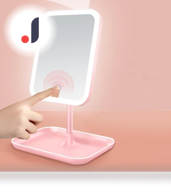 LED Makeup Mirror with Three Light Colors — Handheld, Yeet5yeng