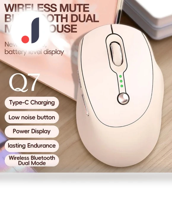 Rechargeable Dual-Mode Wireless Bluetooth Mouse with Charging Display — Mouse Pads, Shoulder Tighten