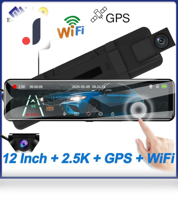 12-inch IPS Touch Screen Car DVR — Rearview Cameras for Cars, E-ACE