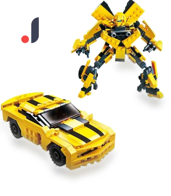 2 in 1 Robot Yellow Car Building Blocks Set — Construction Kits, VeryGoodToy