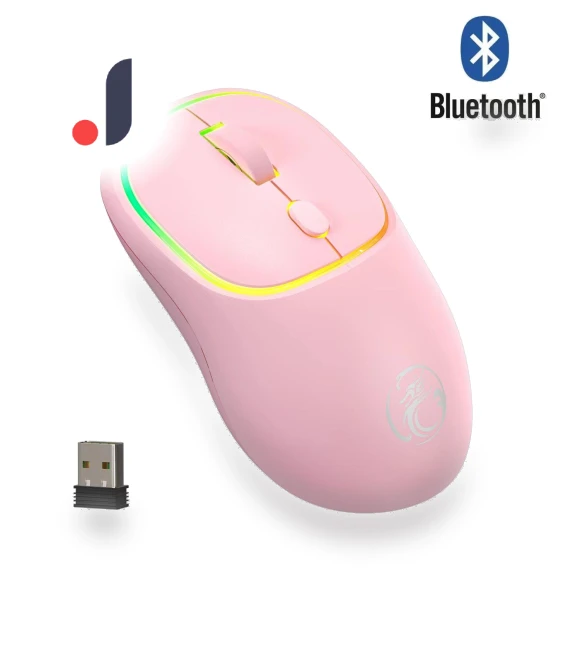 Bluetooth RGB Rechargeable Ergonomic Silent Optical Mouse — Computer Mice, Essager Electronic