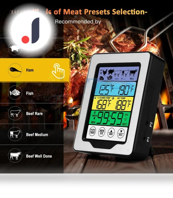 Digital Kitchen Thermometer with Dual Probe — Instant-Read, Daily necessities-V