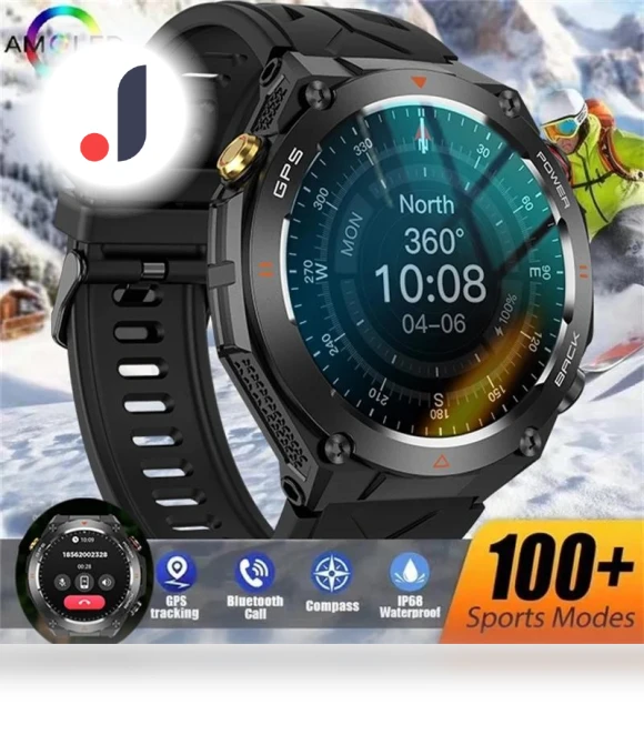 GPS Track Smart Watch with Compass, Altitude, Pressure, Sport Fitness, Bluetooth Talk — Smartwatches, SACOSDING