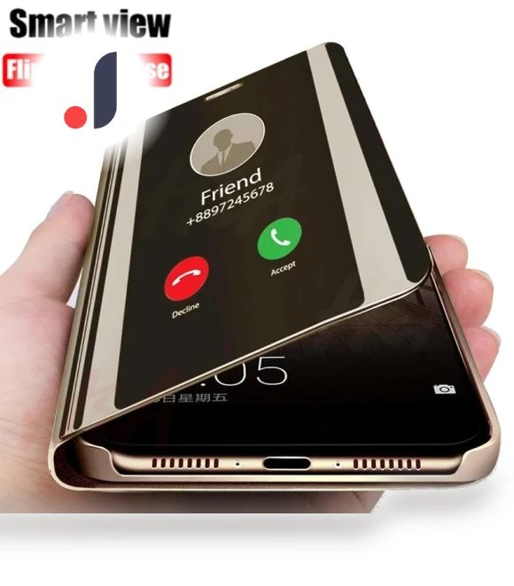 Luxury Smart Mirror Flip Phone Case with Stand — Basic Cases, case-A1