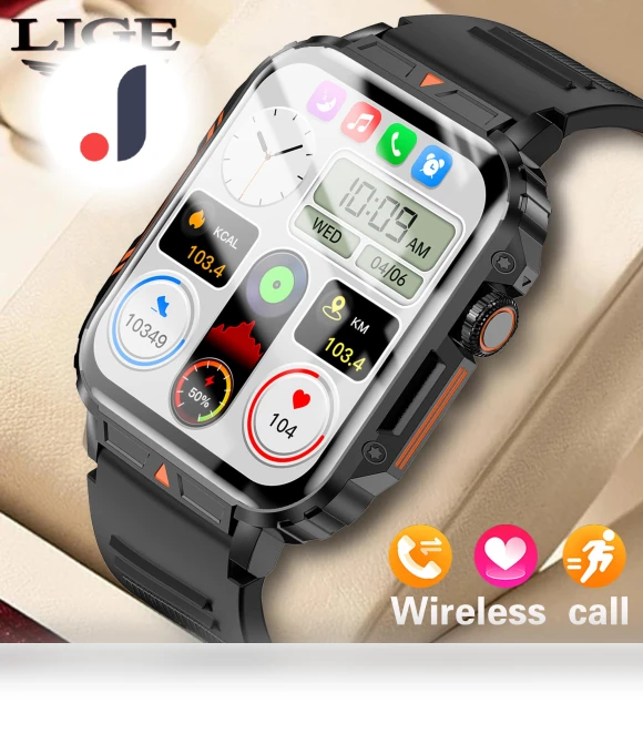 Men's Military Style Smartwatch for Outdoor Sports — Sport Watches, LIGE