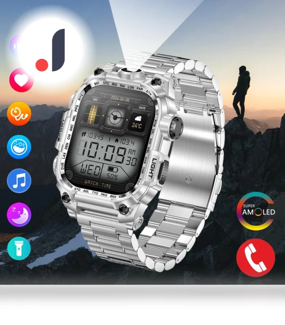 Military Smartwatch with Fitness Tracker — Smartwatches, SACOSDING