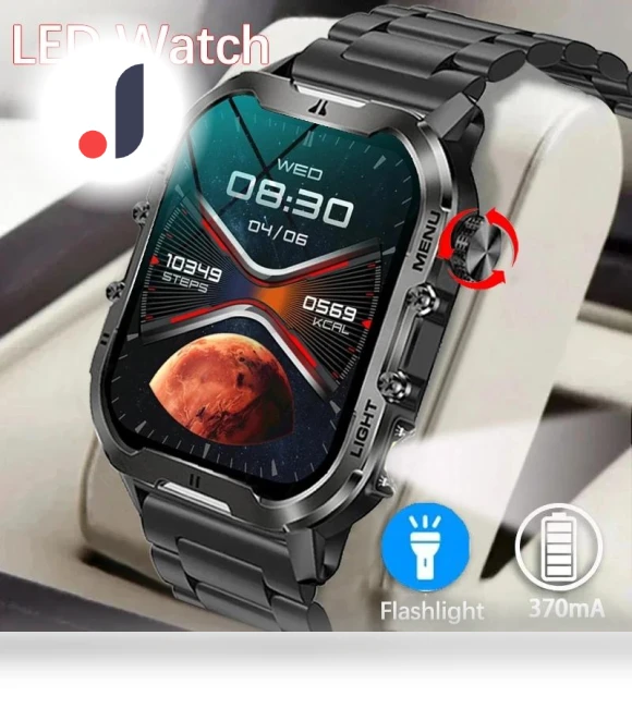 Military Smartwatch with LED Flashlight — Smartwatches, SACOSDING