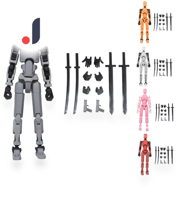 Multi-Joint Mobile Robot 3D Printed Model — Display Stands, Blackrose