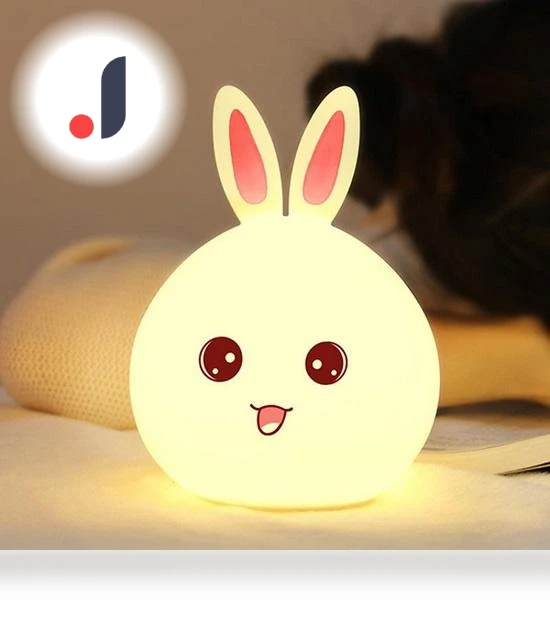 Silicone Night Light with Big Rabbit Face — Night Lights, ROYAL HANDICRAFT