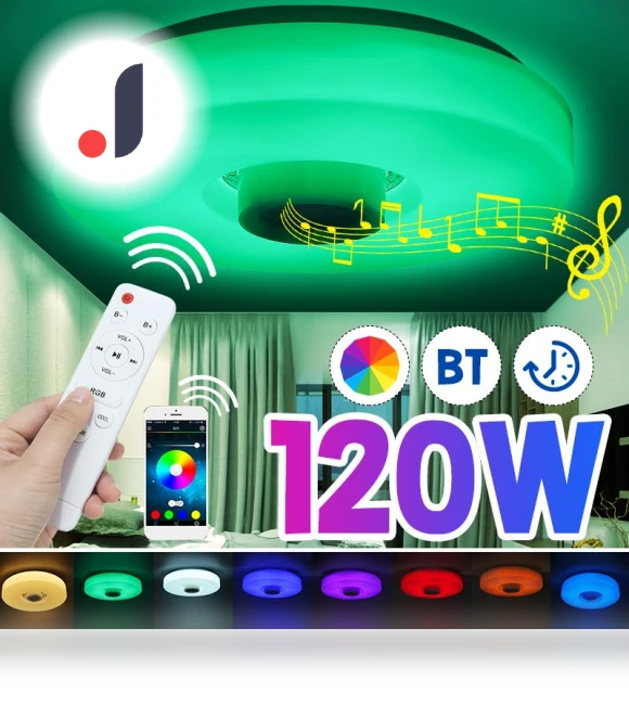 Smart LED Ceiling Light with Remote Control — Overhead Lighting, Crown Global