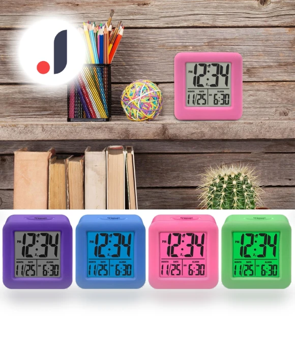 Soft-Cube Alarm Clock with LCD Display and Smart Lighting — Alarms & Clocks, Equity By La Crosse