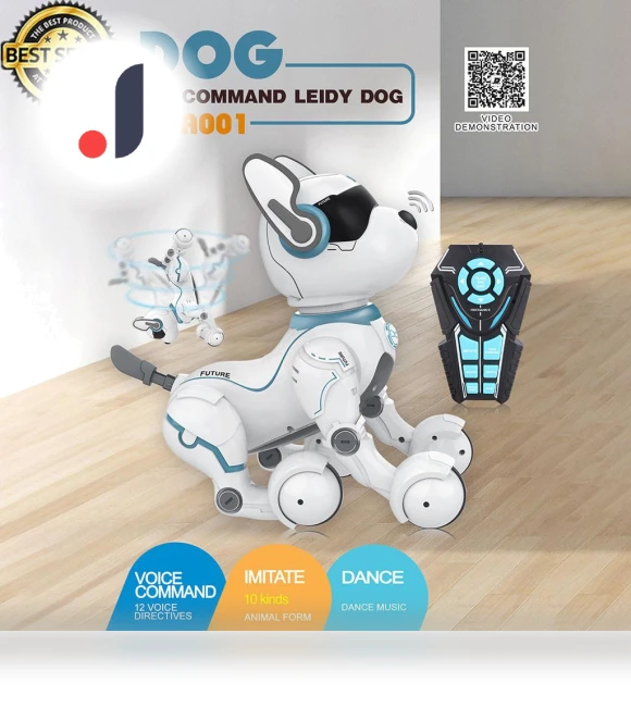 Voice Controlled Lady Dog Animal Robot Toy — Interactive Animal Companions, tree