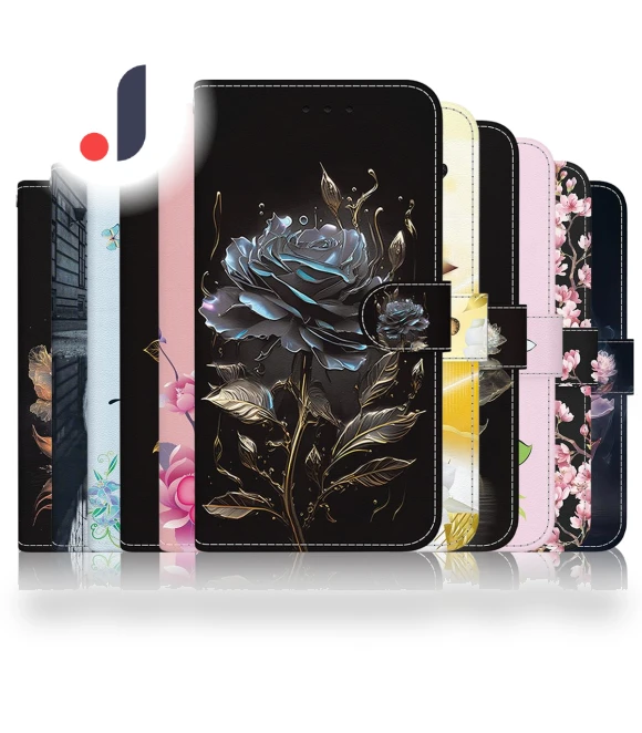 Wallet Book with Fashionable Artificial Leather Prints — Protective Cases, Best Phone Cases