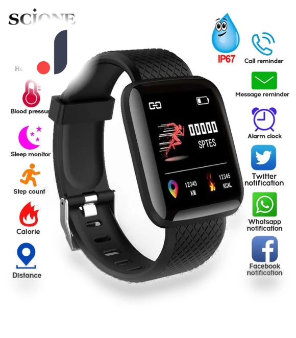 Waterproof Fitness Tracker Smartwatch — Wearable Accessories, SCIONE