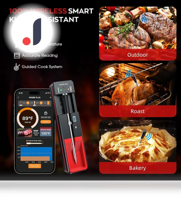 Wireless Meat Thermometer with Bluetooth — Thermometers, Daily necessities-V