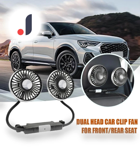 Dual Head Car Fan with LED Light — , 888 Auto Parts Town