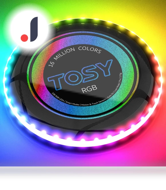 Flying Disc with RGB LED Lights — Aerodynamic Discs, TOSY