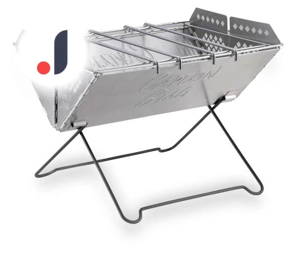 Grill Fire Pit with V-Shaped Smart Grill — , CAPTAIN STAG